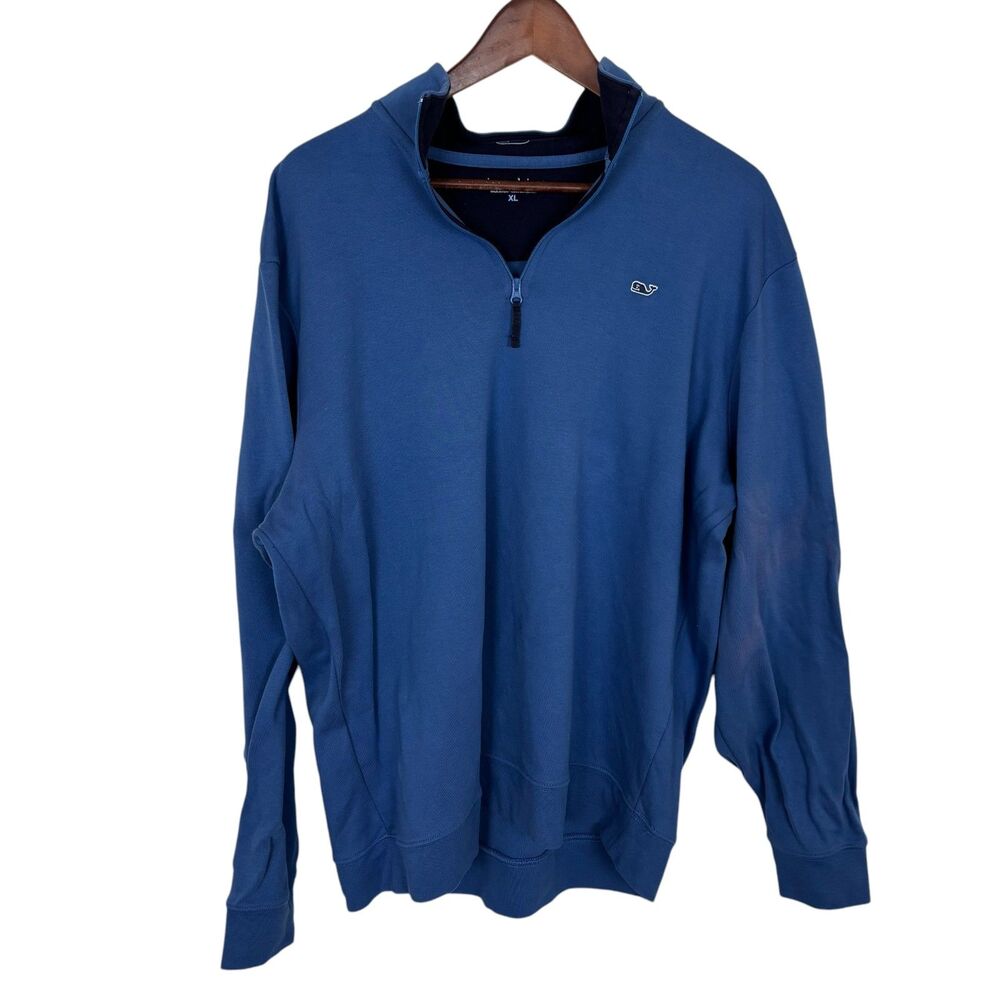 Vineyard Vines Blue Cotton 1/4 Zip Pullover Men's XL